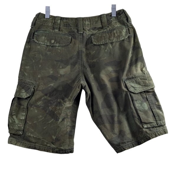 Gap Woodland Camo Cargo Shorts Mens 28 Green Brown Black Hunting Outdoor Hiking - Picture 2 of 14